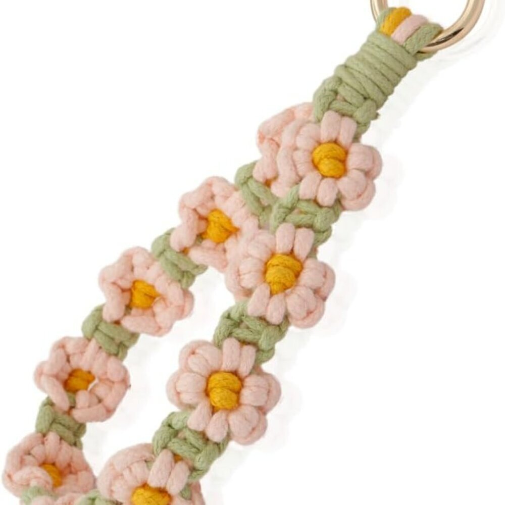 Macrame Keychain Wristlet Keychains For Women Wri… - image 1